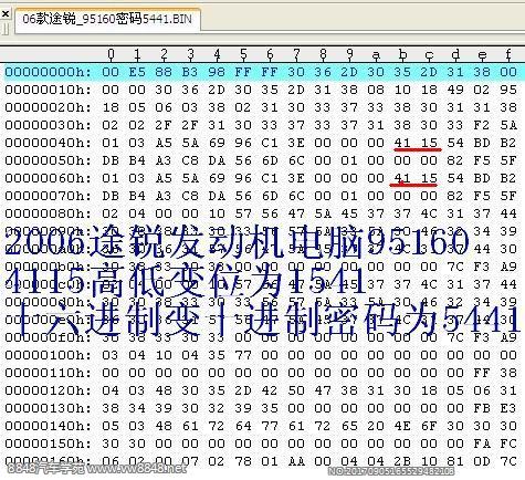 途锐2006发动机密码位置-95160